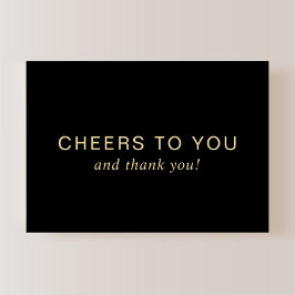 Tarjeta De Agradecimiento Elegant 50th Birthday Black Gold