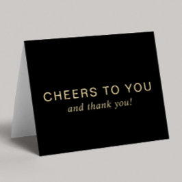 Tarjeta De Agradecimiento Elegant 60th Birthday Black Gold