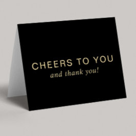 Tarjeta De Agradecimiento Elegant 70th Birthday Black Gold