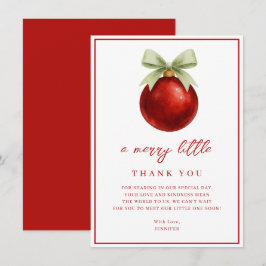 Tarjeta De Agradecimiento Elegant A Merry Little Christmas Baby Shower