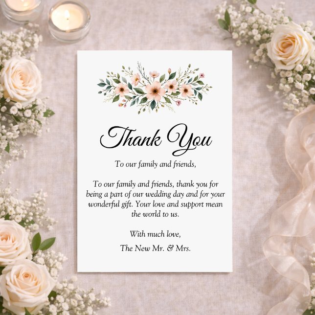 Tarjeta De Agradecimiento Elegant Anemone Wildflower Botanical Wedding  (Subido por el creador)