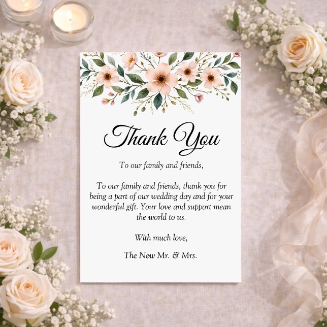 Tarjeta De Agradecimiento Elegant Anemone Wildflower Botanical Wedding  (Subido por el creador)