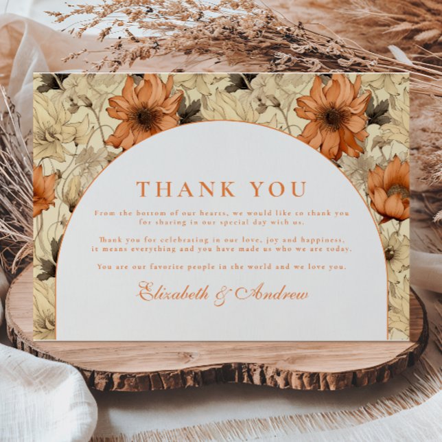 Tarjeta De Agradecimiento Elegant Autumn Botanical Wedding (Subido por el creador)