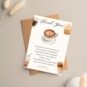 Tarjeta De Agradecimiento Elegant Baby está preparando café baby Shower