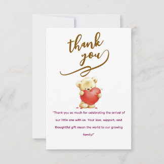 Tarjeta De Agradecimiento Elegant Baby personalized Flat Thank You Card
