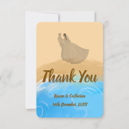 Tarjeta De Agradecimiento Elegant Beach Watercolor Wedding Thank You Card