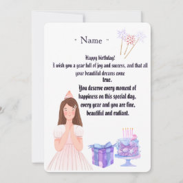 Tarjeta De Agradecimiento Elegant Birthday Card for Her – Personalized Greet