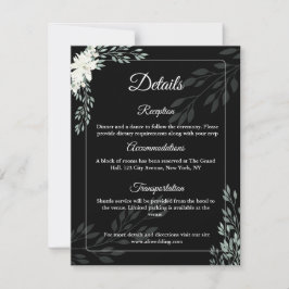 Tarjeta De Agradecimiento Elegant Black Enclosure Card with White Lily