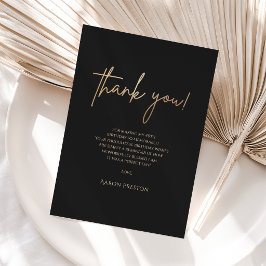 Tarjeta De Agradecimiento Elegant Black Gold 40th Birthday Thank You Card 