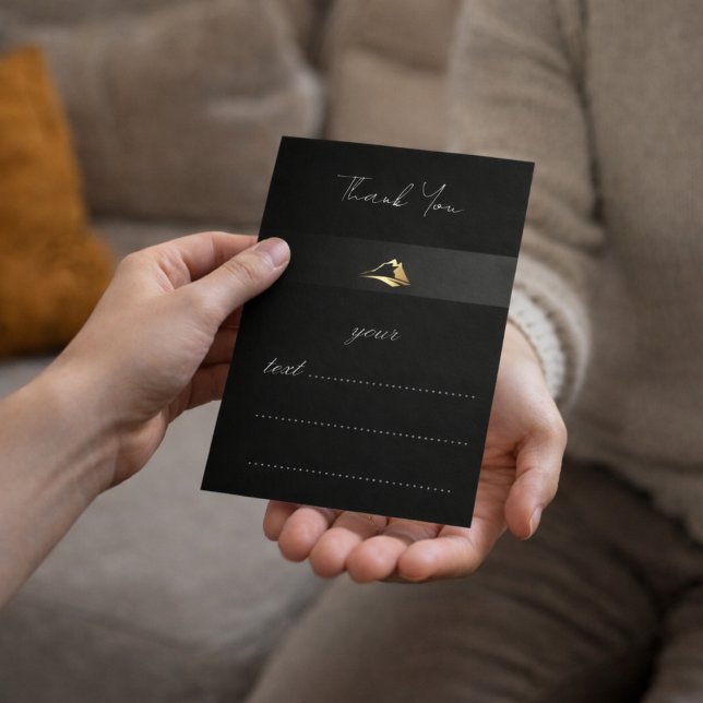 Tarjeta De Agradecimiento Elegant Black & Gold Minimalist Thank You Card (Subido por el creador)