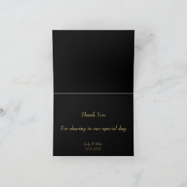 Tarjeta De Agradecimiento Elegant Black & Gold Than You card