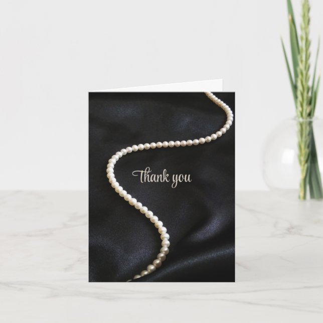Tarjeta De Agradecimiento Elegant Black Thank You Card (Anverso)