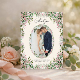 Tarjeta De Agradecimiento Elegant Blush Garden Photo