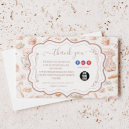 Tarjeta De Agradecimiento Elegant Blush Patisserie Bakery Business