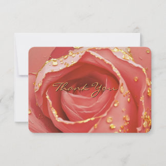Tarjeta De Agradecimiento  Elegant Blush Rose & Gold Thank You Card