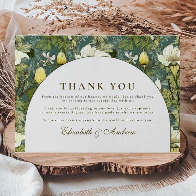 Tarjeta De Agradecimiento Elegant Botanical Arch Garden Wedding (Subido por el creador)