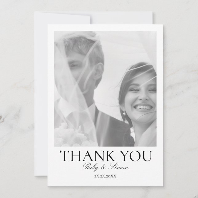 Tarjeta De Agradecimiento Elegant Botanical Floral Wedding (Anverso)