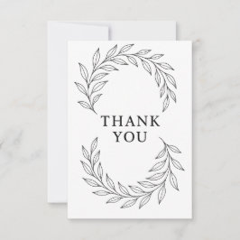 Tarjeta De Agradecimiento Elegant Botanical Ribbon Flow