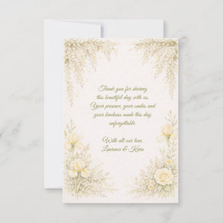 Tarjeta De Agradecimiento Elegant Botanical Wedding 