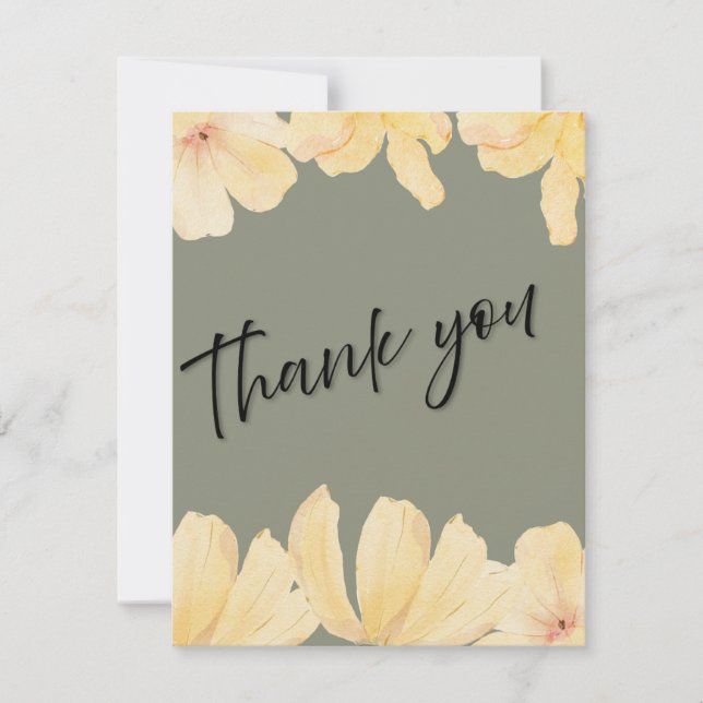 Tarjeta De Agradecimiento Elegant Botanical Wedding Thank You Card (Anverso)