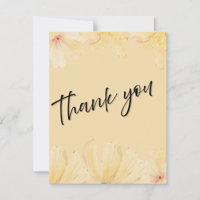 Tarjeta De Agradecimiento Elegant Botanical Wedding Thank You Card (Anverso)