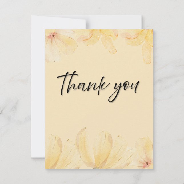 Tarjeta De Agradecimiento Elegant Botanical Wedding Thank You Card (Anverso)