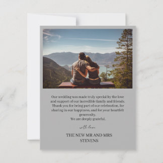 Tarjeta De Agradecimiento Elegant Botanical Wedding Thank You Card