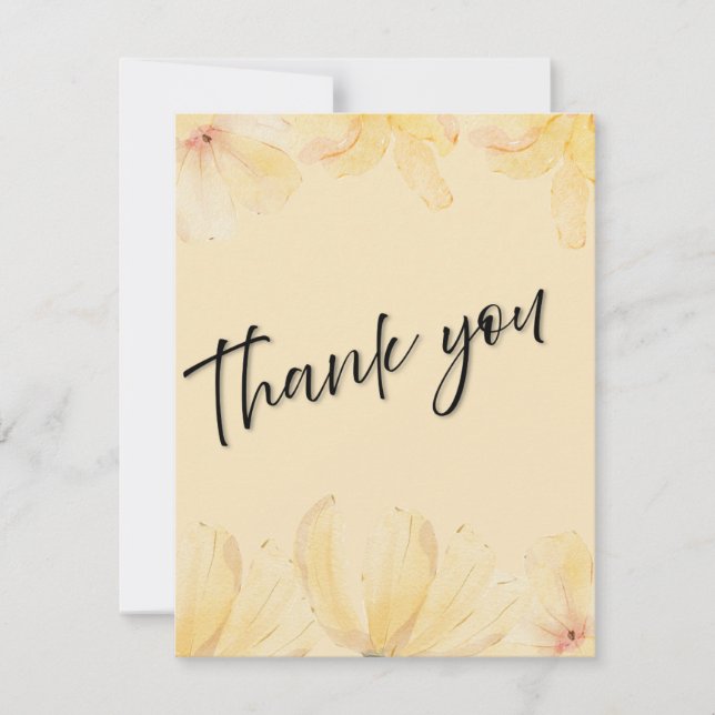 Tarjeta De Agradecimiento Elegant Botanical Wedding Thank You Card (Anverso)