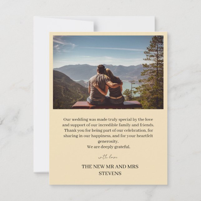 Tarjeta De Agradecimiento Elegant Botanical Wedding Thank You Card (Reverso)