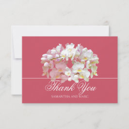 Tarjeta De Agradecimiento Elegant Chic White Orchid Bridal Shower Thank You