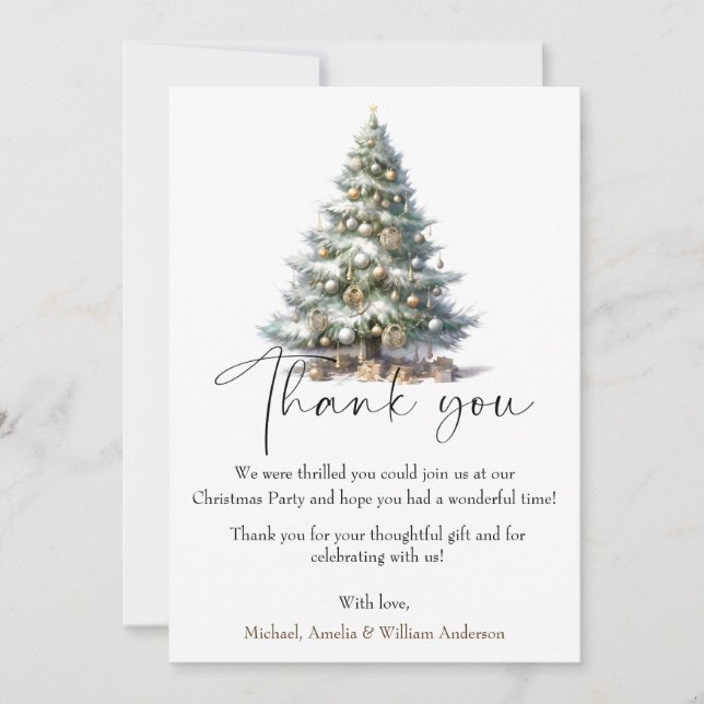 Tarjeta De Agradecimiento Elegant Christmas Trees – Holiday Season (Anverso)