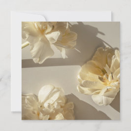Tarjeta De Agradecimiento Elegant Cream Tulips in warm light,