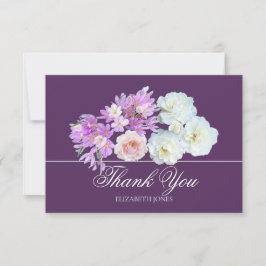 Tarjeta De Agradecimiento Elegant Crocus & Rose Bridal Shower Thank You Card