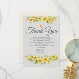 Tarjeta De Agradecimiento Elegant Daffodil Baby Shower Thank You Card