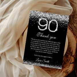 Tarjeta De Agradecimiento Elegant Diamonds 90th Birthday Thank you Card