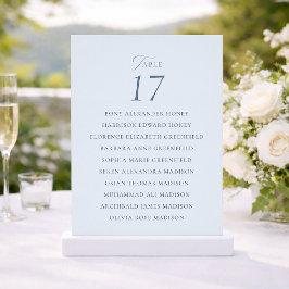 Tarjeta De Agradecimiento Elegant Dusty Blue Wedding Table Seating Card