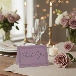 Tarjeta De Agradecimiento Elegant Dusty Rose Mauve Frame Script Wedding