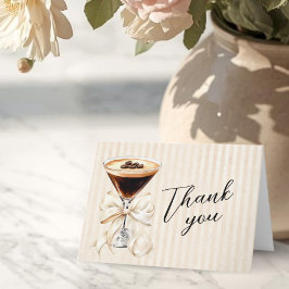 Tarjeta De Agradecimiento Elegant Espresso Martini Folded Thank You Card