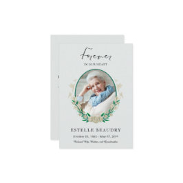 Tarjeta De Agradecimiento Elegant Floral Funeral Celebration of life Photo