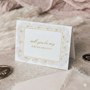 Tarjeta De Agradecimiento ¿Elegant Floral, serás dama de honor?