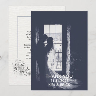 Tarjeta De Agradecimiento Elegant Floral Wedding