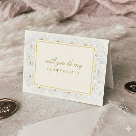 Tarjeta De Agradecimiento Elegant Floral Will You Be My Flower Girl? 