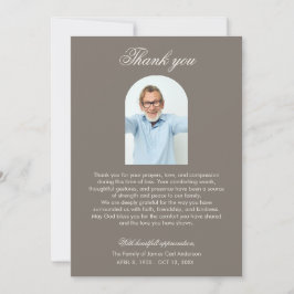 Tarjeta De Agradecimiento Elegant Funeral Thank you Photo Arch Memorial