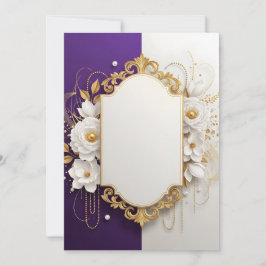 Tarjeta De Agradecimiento Elegant Gold Ornate Frame with White Floral
