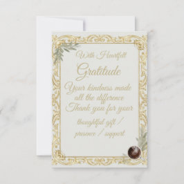 Tarjeta De Agradecimiento Elegant Gold Sage Holiday Thank You card