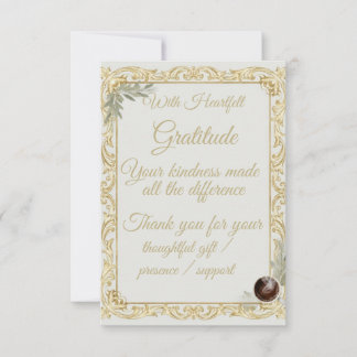 Tarjeta De Agradecimiento Elegant Gold Sage Holiday Thank You card