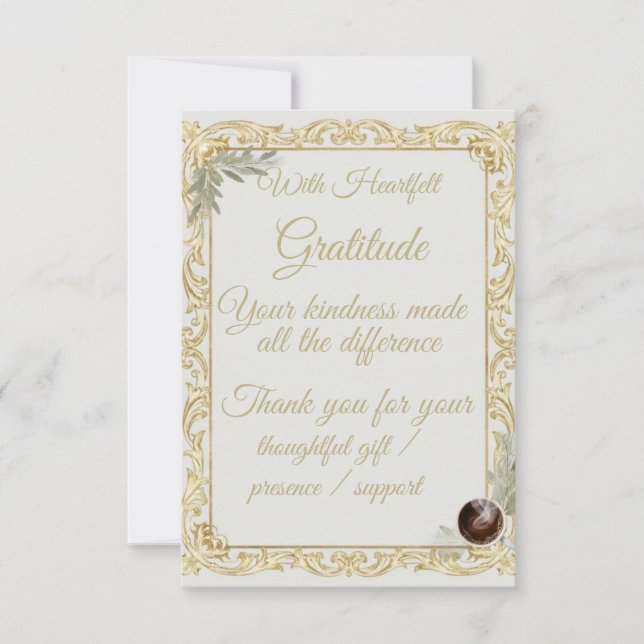 Tarjeta De Agradecimiento Elegant Gold Sage Holiday Thank You card (Anverso)