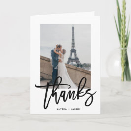 Tarjeta De Agradecimiento Elegant Gracias | Foto de Boda