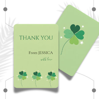 Tarjeta De Agradecimiento Elegant Green Clover Zazzle Thank You Card