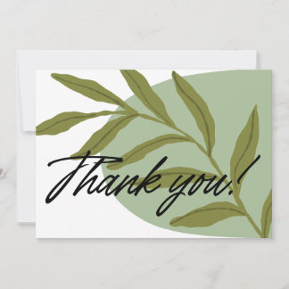 Tarjeta De Agradecimiento Elegant Greenery Thank You Card | Minimalist Botan